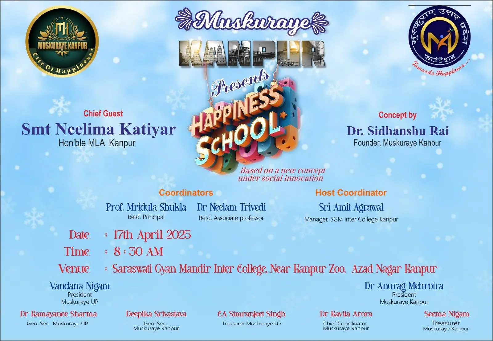 Inauguration of Smile Kanpur's Happiness School Initiative